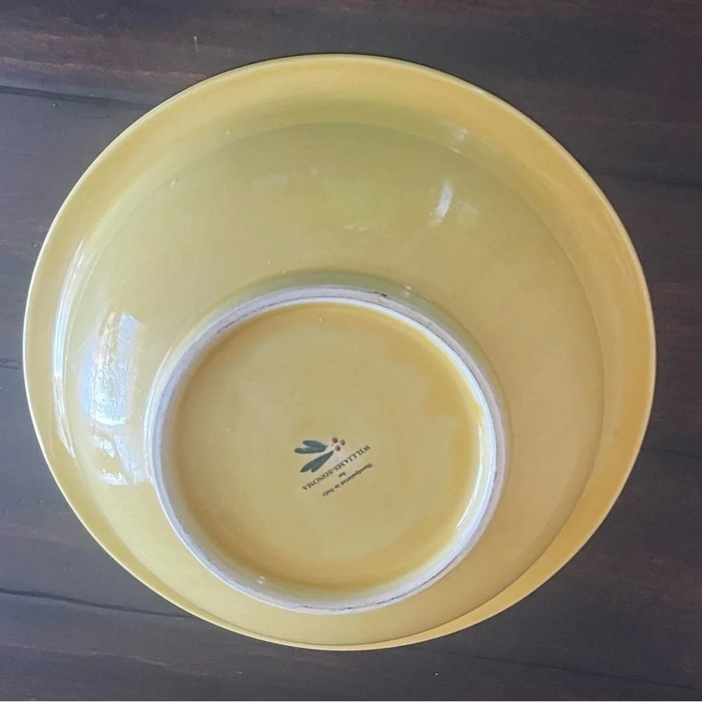 Williams Sonoma Handcrafted Yellow and Green Ceramic Bowl Set